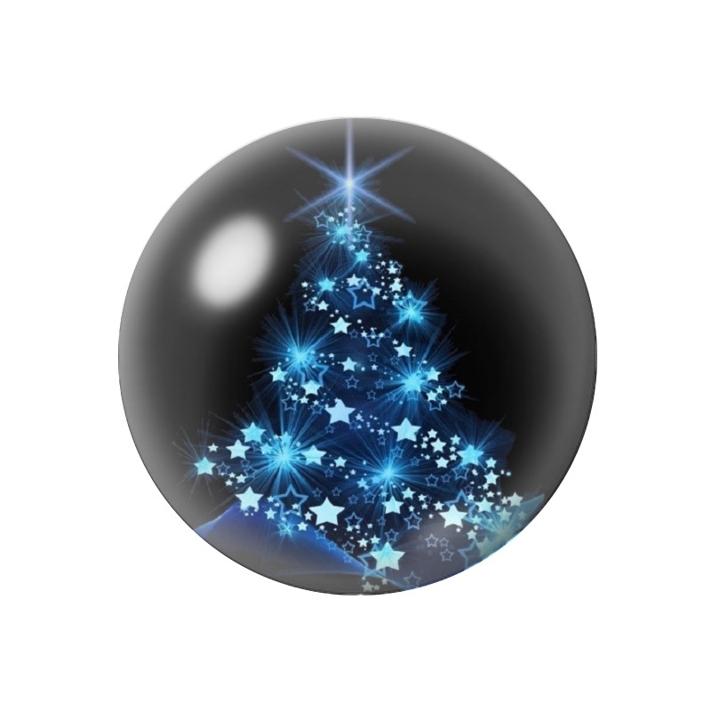 Cabochon en Verre Illustré Sapin de Noël 12 à 25mm