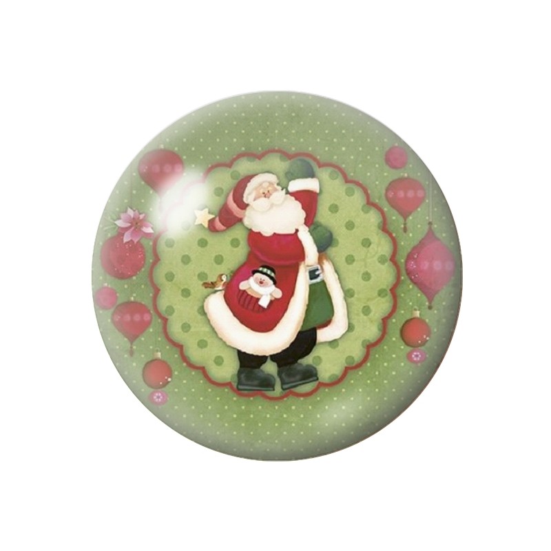 Cabochon en Verre Illustré Père-Noël 12 à 25mm