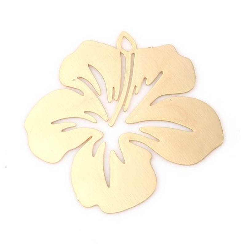 4 Breloques Fleurs Dorées en Estampe Filigrane Ajourée 21x19mm