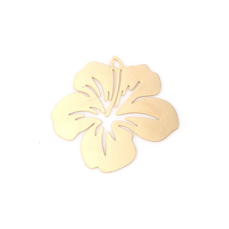 4 Breloques Pendentif Fleur Dorée Estampe Filigrane Ajouré 21x19mm