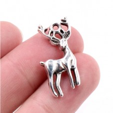 4 Breloques Renne de Noël Argenté 27x18mm pour la Création de Bijoux Fantaisie - DIY