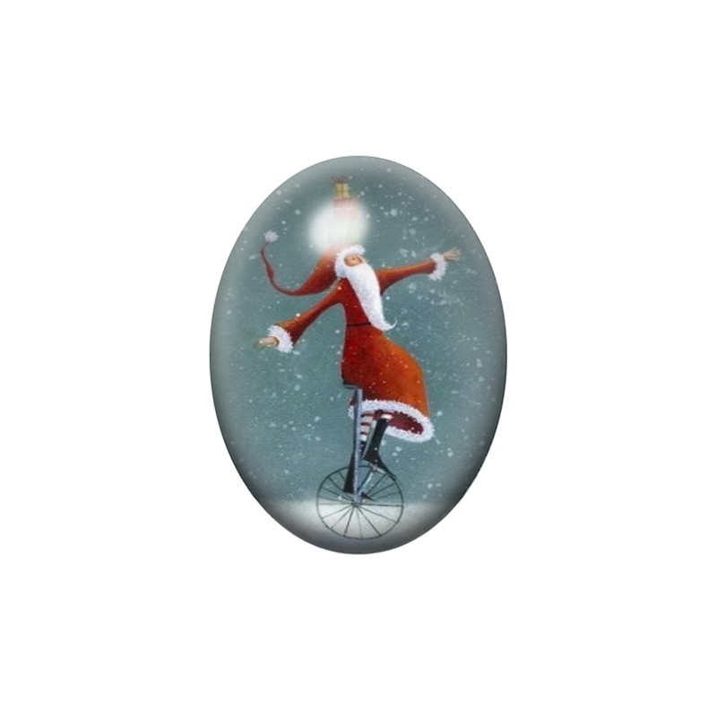 Cabochon en Verre Illustré Père-Noël 13x18, 18x25 ou 30x40mm