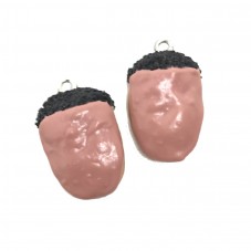 2 Breloques Gland en Pâte Polymère Fimo 21x14mm pour la Création de Bijoux Fantaisie - DIY