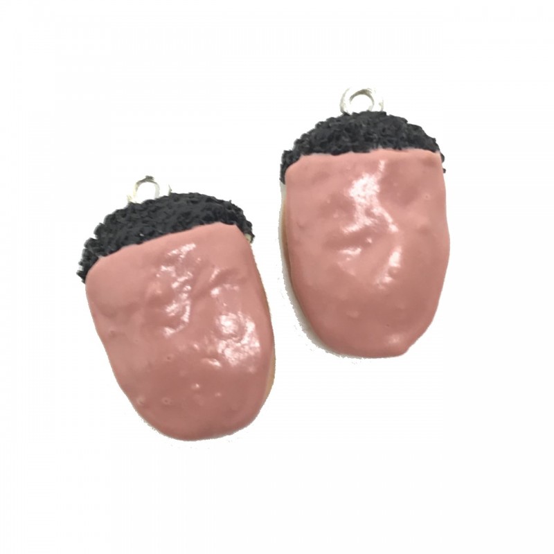 2 Breloques Gland en Pâte Polymère Fimo 21x14mm