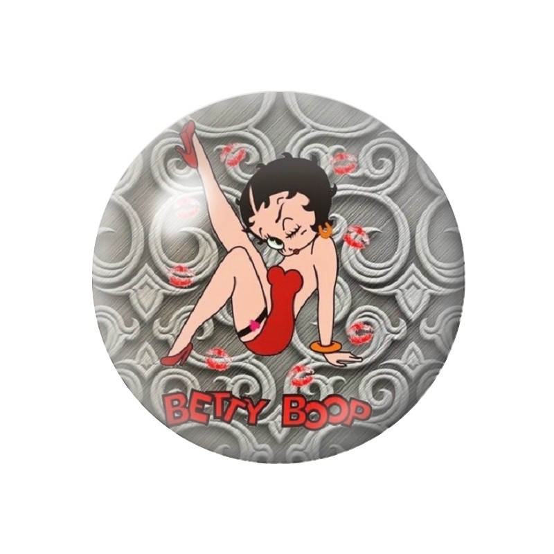 Cabochon en Verre Illustré Pin-up Betty Boop 12 à 25mm