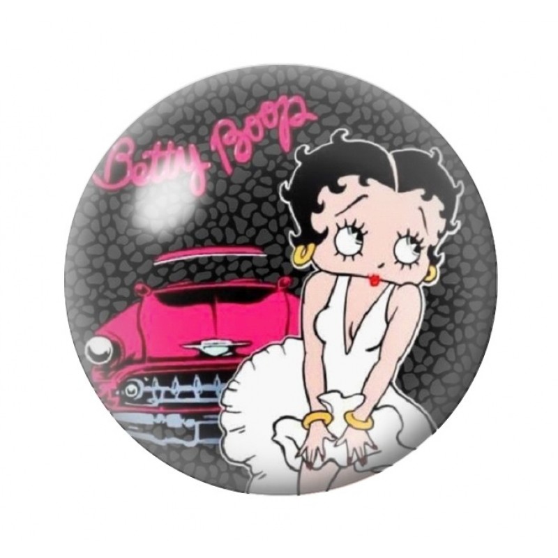Cabochon en Verre Illustré Pin-up Betty Boop 12 à 25mm