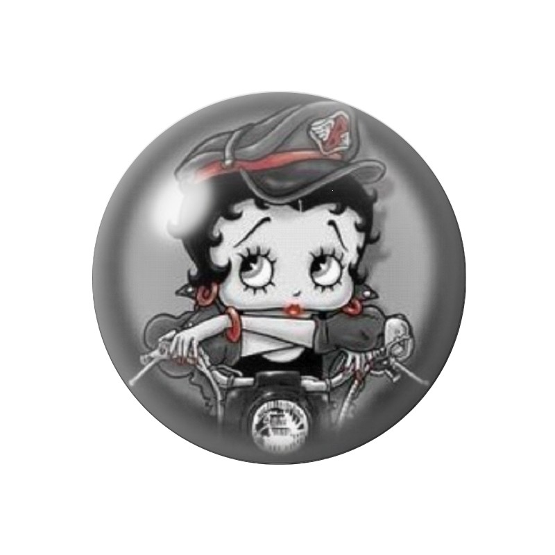 Cabochon en Verre Illustré Pin-up Betty Boop 12 à 25mm