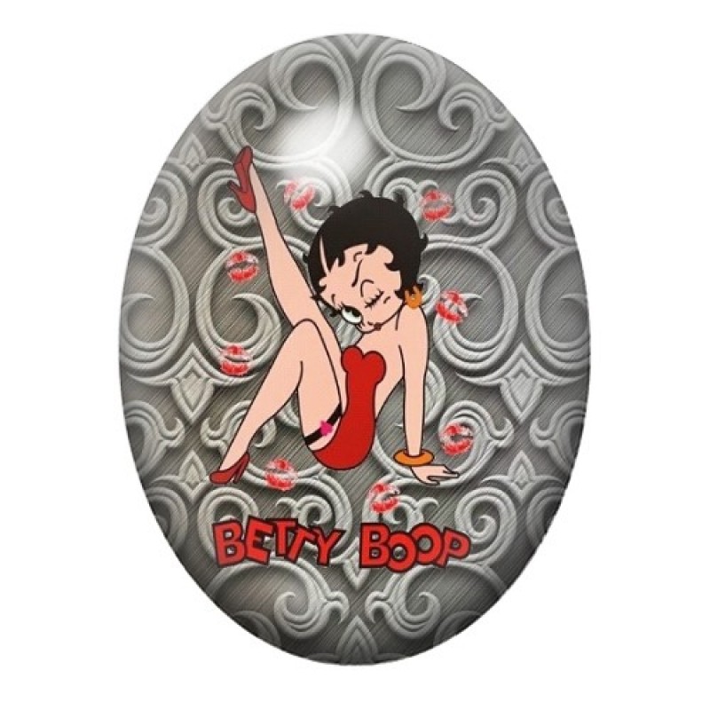 Cabochon en Verre Illustré Betty Boop 13x18, 18x25 ou 30x40mm