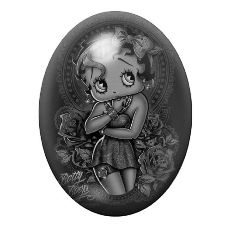 Cabochon en Verre Illustré Betty Boop 13x18, 18x25 ou 30x40mm
