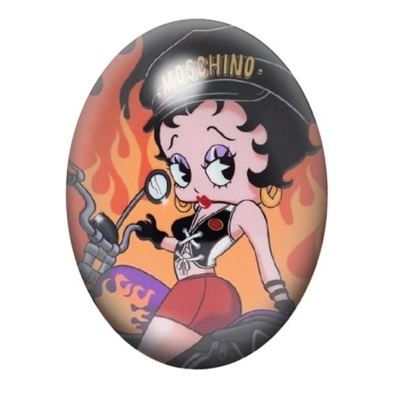 Cabochon en Verre Illustré Betty Boop 13x18, 18x25 ou 30x40mm
