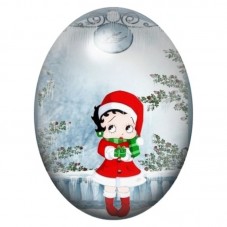 Cabochon en Verre Illustré Petite Betty Boop avec son Cadeau 13x18, 18x25 ou 30x40mm pour la création de bijoux fantaisie - DIY