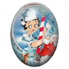 Cabochon en Verre Illustré Betty Boop au Pôle Nord 13x18, 18x25 ou 30x40mm pour la création de bijoux fantaisie - DIY