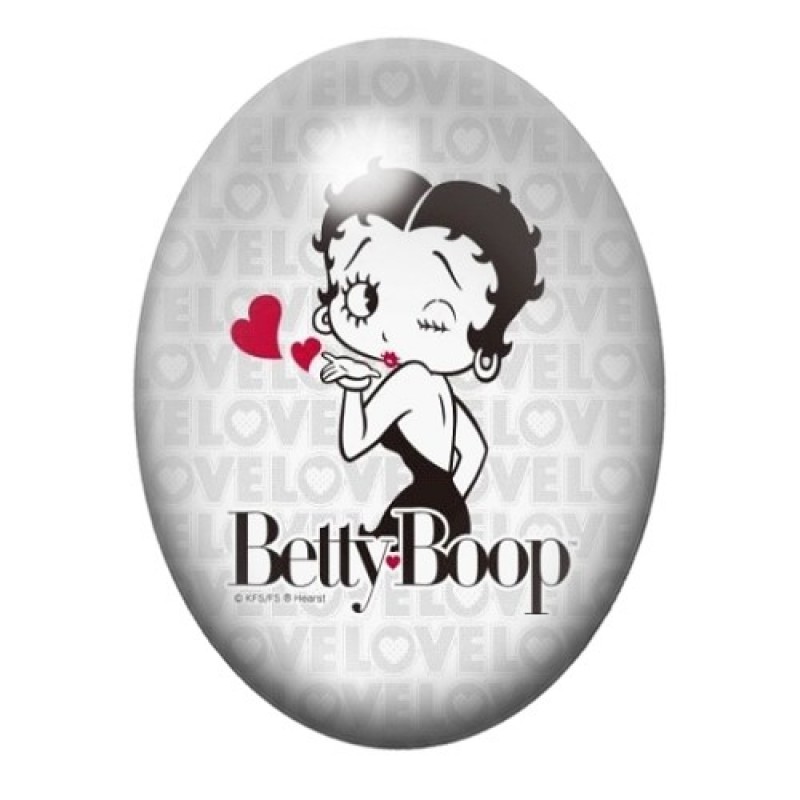 Cabochon en Verre Illustré Betty Boop 13x18, 18x25 ou 30x40mm