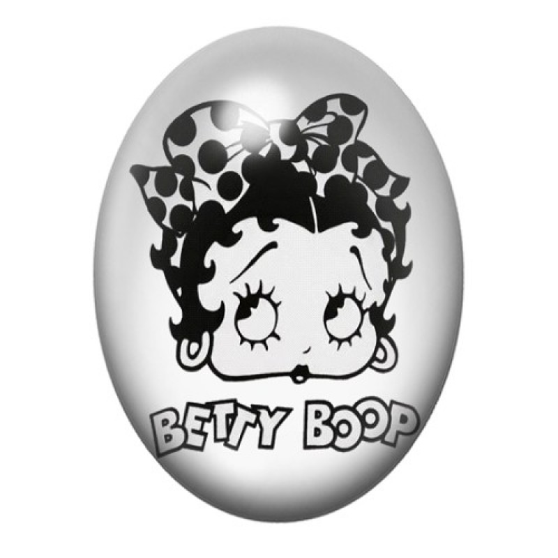 Cabochon en Verre Illustré Betty Boop 13x18, 18x25 ou 30x40mm
