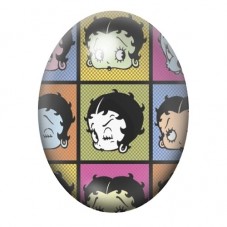 Cabochon en Verre Illustré Visages Pop Art de Betty Boop 13x18, 18x25 ou 30x40mm pour la création de bijoux fantaisie - DIY