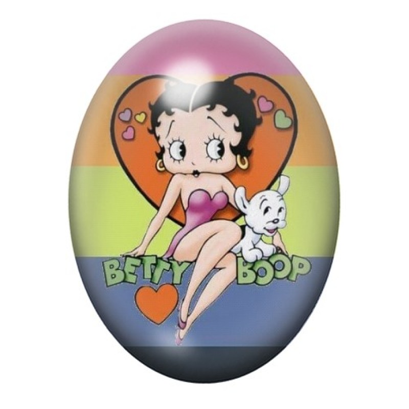 Cabochon en Verre Illustré Betty Boop 13x18, 18x25 ou 30x40mm