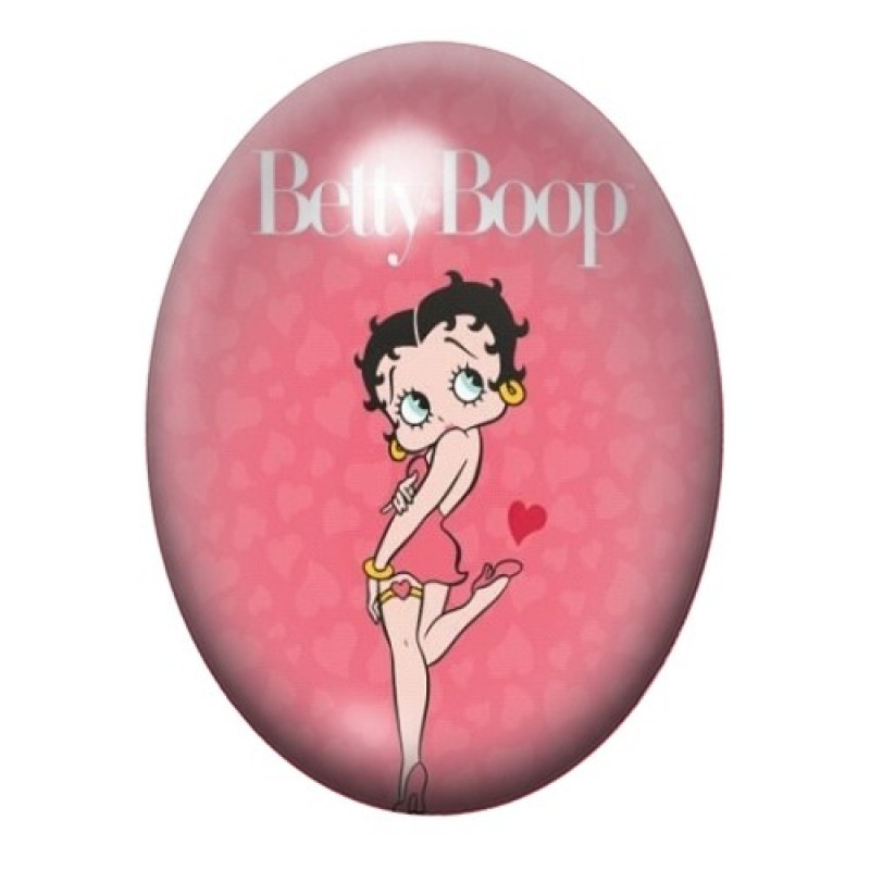 Cabochon en Verre Illustré Betty Boop 13x18, 18x25 ou 30x40mm