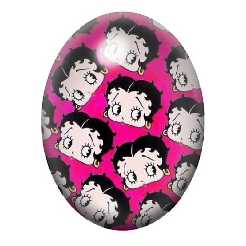 Cabochon en Verre Illustré Betty Boop 13x18, 18x25 ou 30x40mm