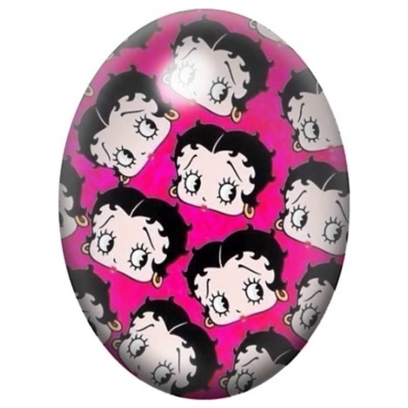 Cabochon en Verre Illustré Portraits Pop Art de Betty Boop 13x18, 18x25 ou 30x40mm