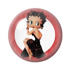 Cabochon en Verre Illustré Pin-up Betty Boop 12 à 25mm pour la Création de Bijoux Fantaisie - DIY