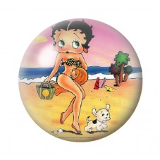 Cabochon en Verre Illustré Pin-up Betty Boop 12 à 25mm pour la Création de Bijoux Fantaisie - DIY
