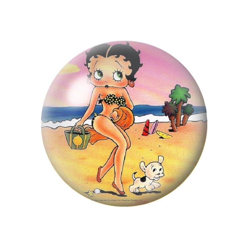 Cabochon en Verre Illustré Pin-up Betty Boop 12 à 25mm