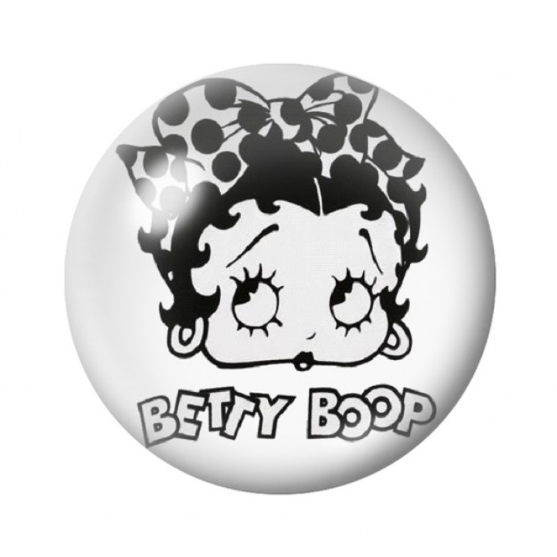 Cabochon en Verre Illustré Pin-up Betty Boop 12 à 25mm