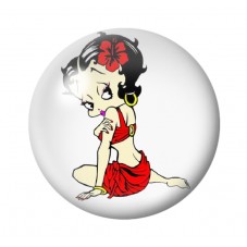 Cabochon en Verre Illustré Pin-up Betty Boop 12 à 25mm pour la Création de Bijoux Fantaisie - DIY
