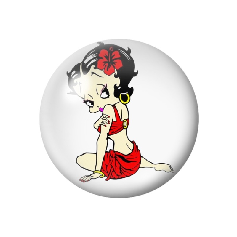Cabochon en Verre Illustré Pin-up Betty Boop 12 à 25mm