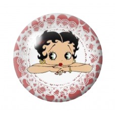 Cabochon en Verre Illustré Pin-up Betty Boop 12 à 25mm pour la Création de Bijoux Fantaisie - DIY