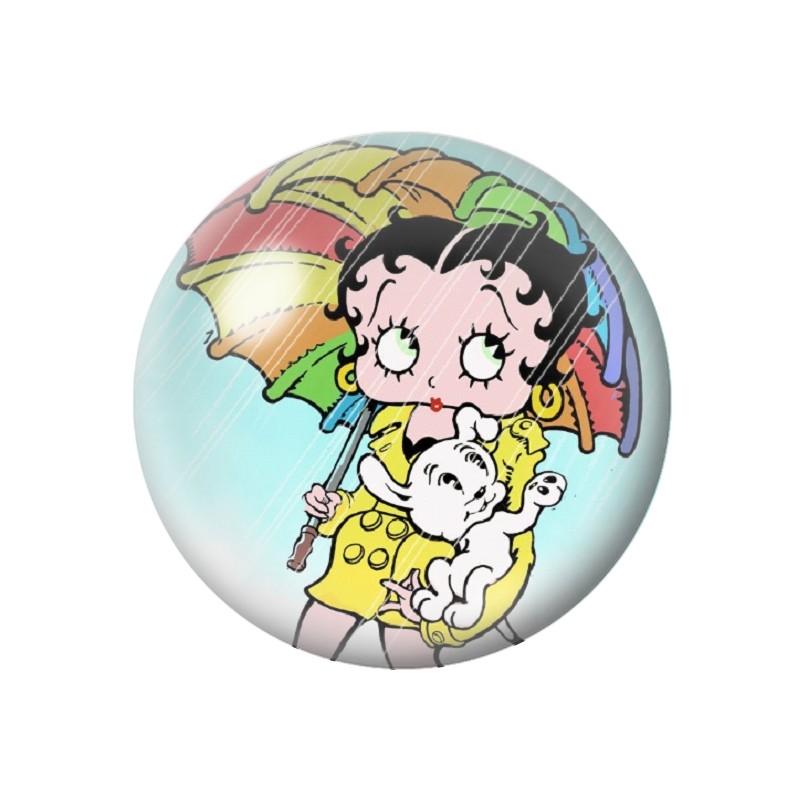 Cabochon en Verre Illustré Pin-up Betty Boop 12 à 25mm