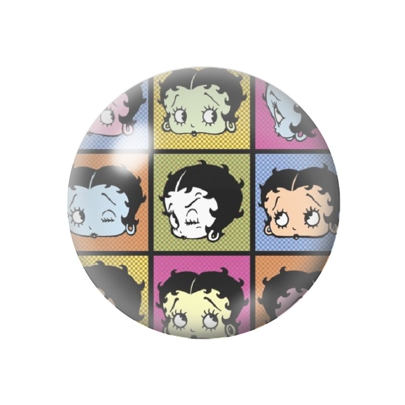 Cabochon en Verre Illustré Pin-up Betty Boop 12 à 25mm