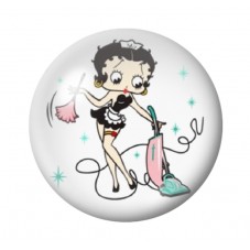 Cabochon en Verre Illustré Pin-up Betty Boop 12 à 25mm pour la Création de Bijoux Fantaisie - DIY