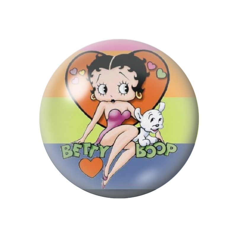 Cabochon en Verre Illustré Pin-up Betty Boop 12 à 25mm