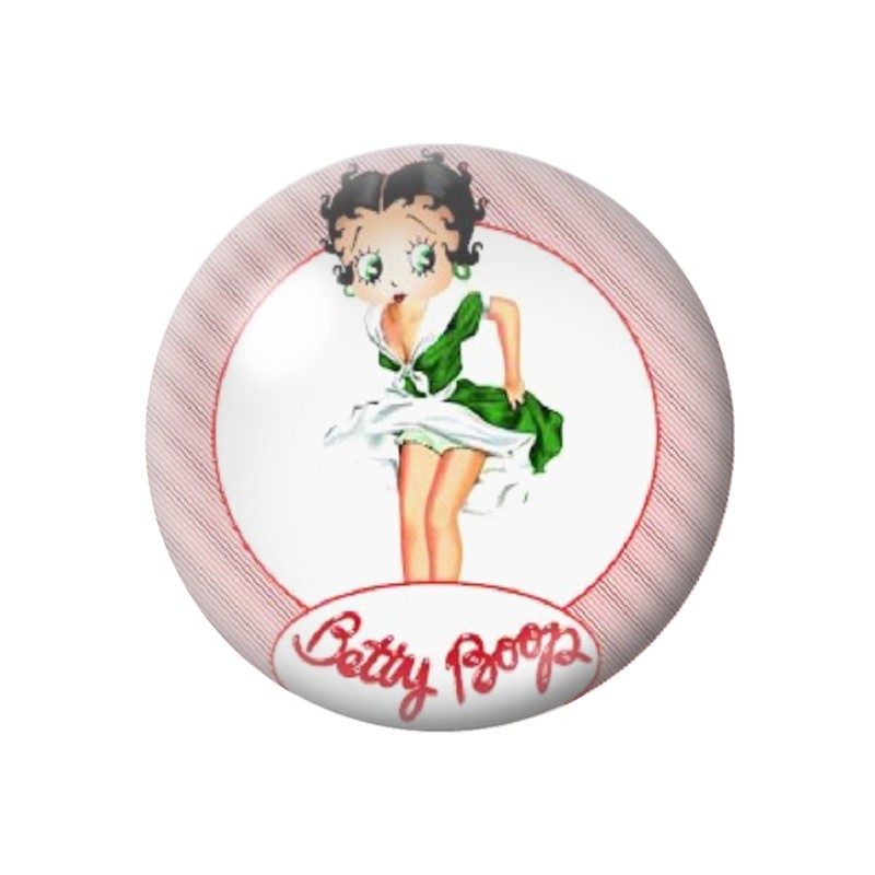 Cabochon en Verre Illustré Pin-up Betty Boop 12 à 25mm