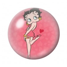 Cabochon en Verre Illustré Pin-up Betty Boop 12 à 25mm pour la Création de Bijoux Fantaisie - DIY