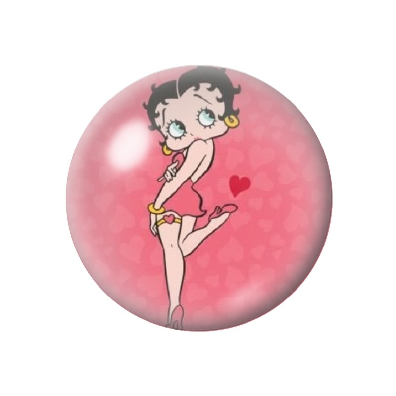 Cabochon en Verre Illustré Pin-up Betty Boop 12 à 25mm