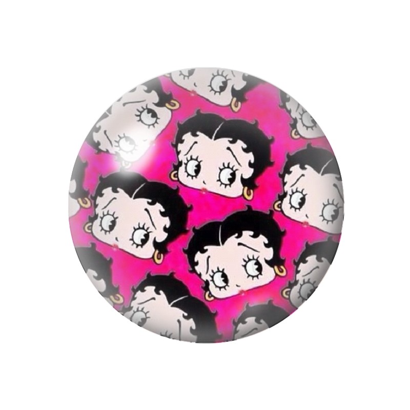 Cabochon en Verre Illustré Pin-up Betty Boop 12 à 25mm