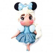 Breloque Chibi Poupée Princesse en Pâte Polymère 50mm pour la Création de Bijoux Fantaisie - DIY