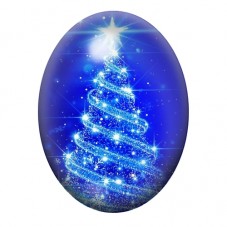 Cabochon en Verre Illustré Sapin de Noël 13x18, 18x25 ou 30x40mm pour la Création de Bijoux Fantaisie - DIY