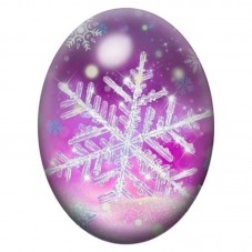 Cabochon en Verre Illustré Grand Flocon Cristallin Violet 13x18, 18x25 ou 30x40mm pour la création de bijoux fantaisie - DIY