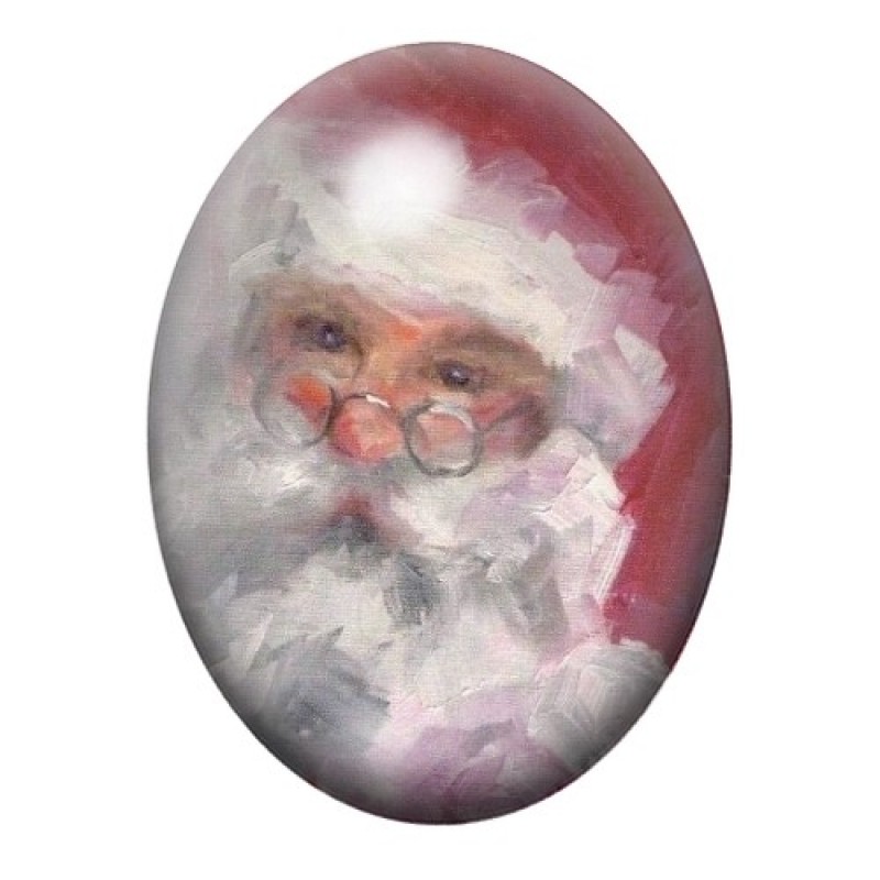 Cabochon en Verre Illustré Père-Noël 13x18, 18x25 ou 30x40mm