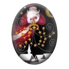 Cabochon en Verre Illustré Père-Noël 13x18, 18x25 ou 30x40mm pour la Création de Bijoux Fantaisie - DIY
