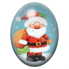 Cabochon en Verre Illustré Père Noël avec une Lettre 13x18, 18x25 ou 30x40mm pour la création de bijoux fantaisie - DIY