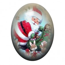 Cabochon en Verre Illustré Père-Noël 13x18, 18x25 ou 30x40mm pour la Création de Bijoux Fantaisie - DIY