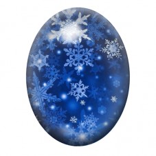 Cabochon en Verre Illustré Flocons de Neige Noël 13x18, 18x25 ou 30x40mm pour la Création de Bijoux Fantaisie - DIY