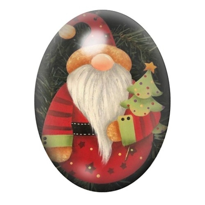 Cabochon en Verre Illustré Père-Noël 13x18, 18x25 ou 30x40mm