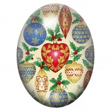 Cabochon en Verre Illustré Boules de Noël Rétro Multicolores 13x18, 18x25 ou 30x40mm pour la création de bijoux fantaisie - DIY