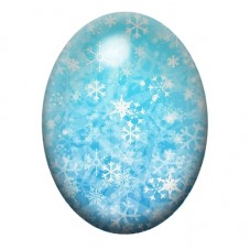 Cabochon en Verre Illustré Flocons de Neige Noël 13x18, 18x25 ou 30x40mm pour la Création de Bijoux Fantaisie - DIY