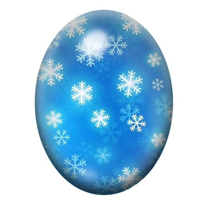 Cabochon en Verre Illustré Flocons de Neige Noël 13x18, 18x25 ou 30x40mm